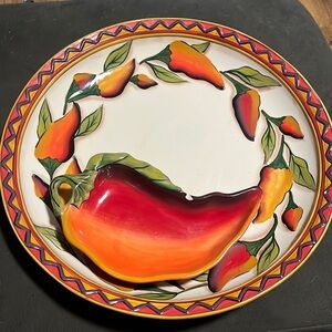 Clay Art Stonelite Hand Painted Serving Tray
